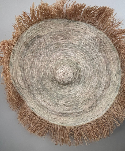 CHAPEAU MURAL DECORATIF, RAPHIA XL