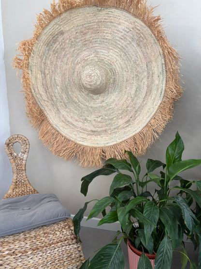 CHAPEAU MURAL DECORATIF, RAPHIA XL