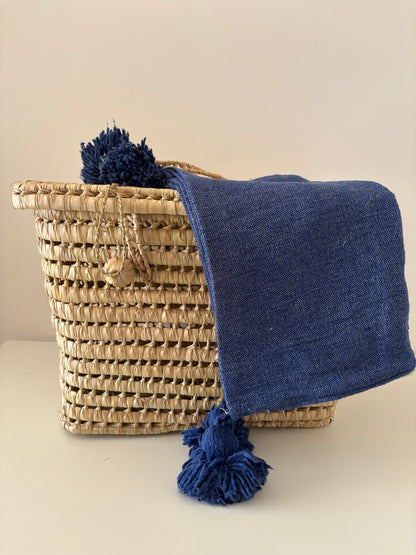 HOUSSE DE COUSSIN A POMPOM UNI