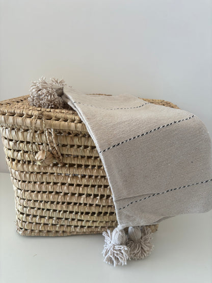 HOUSSE DE COUSSIN A RAYURE