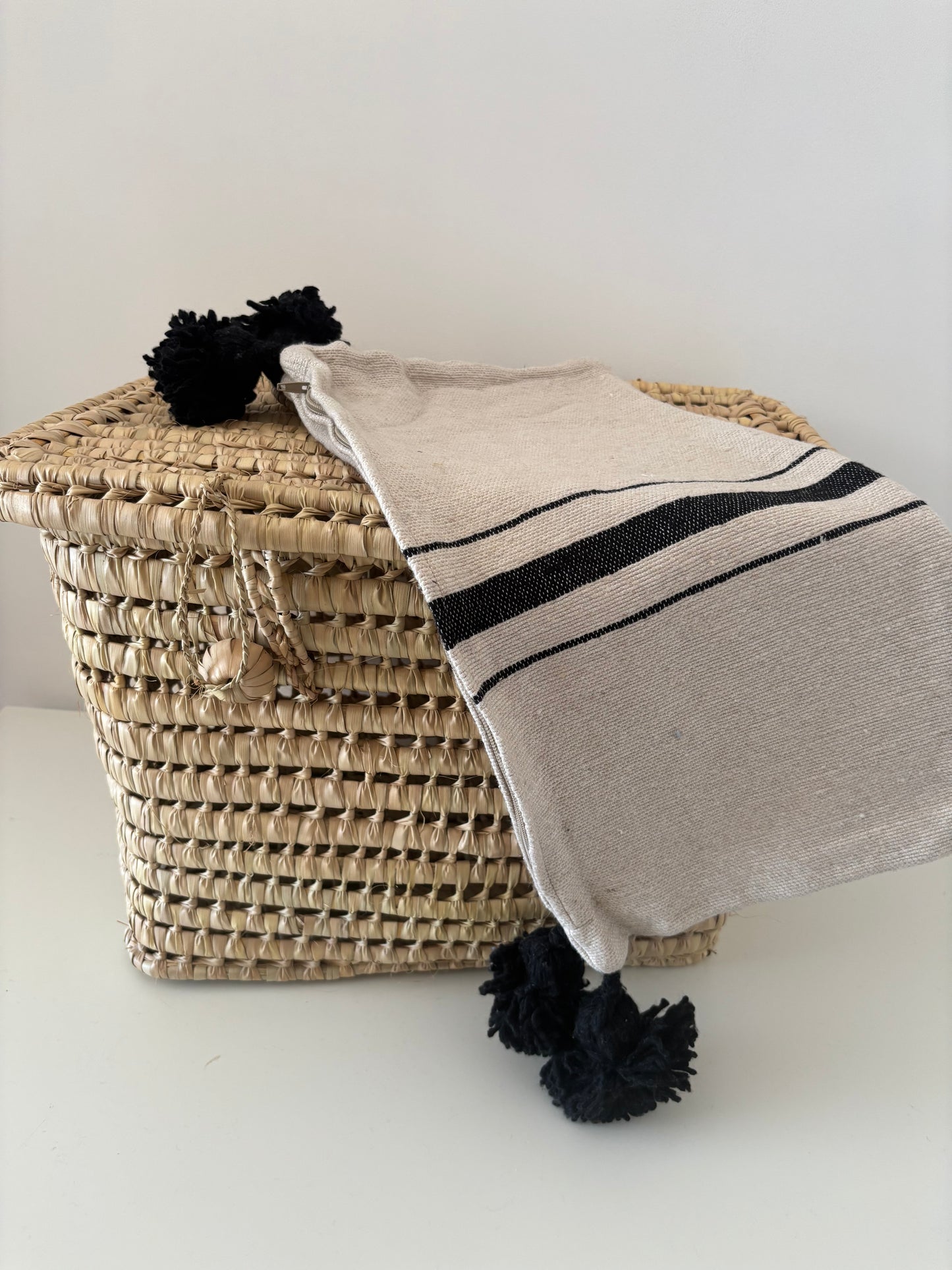 HOUSSE DE COUSSIN A RAYURE